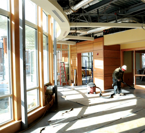 THE NEW MIDDLEBURY Town Offices are nearing completion and the town staff is scheduled to move in late March/early April. Demolition of the old town office building and gym will take place in June. An open house at the town office will take place in April. Independent photo/Trent Campbell