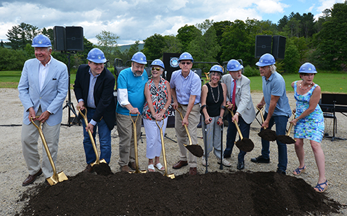 From Left to Right: Board Member and Former Board Chair Wayne Granquist, State Representative Oliver Olsen, Producing Artistic Director Steve Stettler, Beverly Walker, Francis Walker, Board Member Carol Cox, Board Chair Tony Wood, Honorary Campaign Chair Christopher Lloyd and Managing Director Leslie Koenig.